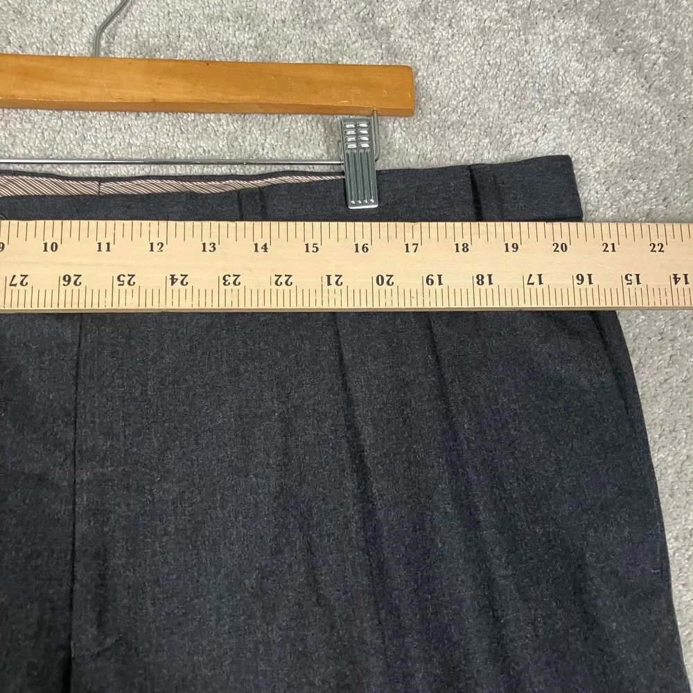 Lauren Ralph Lauren Mens Gray 100% Wool Pleated Cuffed Dress Pants 40x30